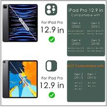 360 度旋转兼容 iPad Pro 1/2/3/4/5/6th Gen 11/12.9 英寸 Air4/5th 10th Gen 10.9 英寸 iPad 7/8/9th 10.2 英寸 iPad Air1/2 iPad 5/6th Gen 9.7 英寸保护套三折保护壳 - 灰色 - 查看 7