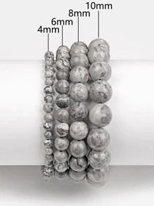 1條手工珠鏈情侶手鍊,天然石英玛瑙虎眼石珠子手鍊4/6/8/10/12mm,珠寶配飾適合女士和男士 - 彩色 - 查看 7