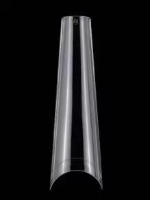 100入組長杏仁形實色全覆蓋假指甲，女性和女孩皆適用，壓貼式指甲，美甲用品 - 無色 - 查看 7