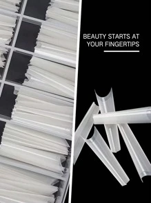 Elevate Your Style With 100pcs Long Almond Solid Color Full Cover False Nail For Women And Girls Press On Nails Nail Supplies