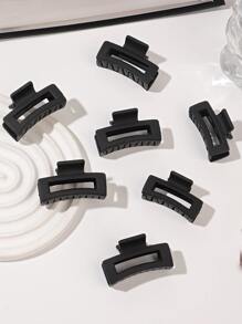 7pcs Mini Matte Black Simple Ponytail Hair Claw Clip With Hollow Design For Fine & Frizzy Hair Casual Hair Clips Hair Jaw Clip Hair Clamps Hair Clutch Hair Catcher Clip Fall Winter Hair Accessories For Women For Vacation Outfits Woman