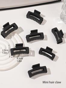 7pcs Mini Matte Black Simple Ponytail Hair Claw Clip With Hollow Design For Fine & Frizzy Hair Casual Hair Clips Hair Jaw Clip Hair Clamps Hair Clutch Hair Catcher Clip Fall Winter Hair Accessories For Women For Vacation Outfits Woman