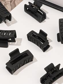 7pcs Mini Matte Black Simple Ponytail Hair Claw Clip With Hollow Design For Fine & Frizzy Hair Casual Hair Clips Hair Jaw Clip Hair Clamps Hair Clutch Hair Catcher Clip Fall Winter Hair Accessories For Women For Vacation Outfits Woman