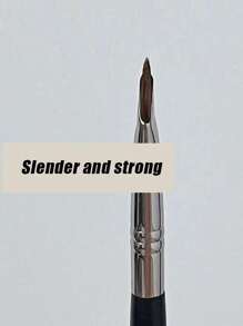 1入組升級刀片眼線刷超薄細角平眉刷眼睛下方放置化妝刷精確細節刷刀片眼線刷，超細角平頭眉刷，眼睛下方化妝刷精確細節刷 - 黑色 - 查看 5