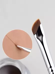 1入組升級刀片眼線刷超薄細角平眉刷眼睛下方放置化妝刷精確細節刷刀片眼線刷，超細角平頭眉刷，眼睛下方化妝刷精確細節刷 - 黑色 - 查看 3