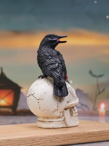 1 Pieza Adorno De Decoración En Forma De Cuervo Y Calavera Para Halloween - Multicolor - Ver 4
