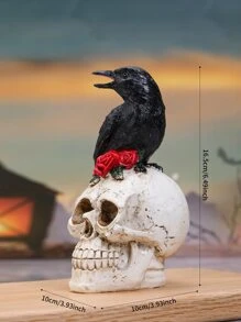 1 Pieza Adorno De Decoración En Forma De Cuervo Y Calavera Para Halloween - Multicolor - Ver 3