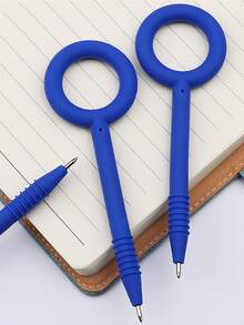 1pc Neutral Pen/signing Pen, Soft Gel, Non-swallowable, Water-based Ink - Blue - View 1