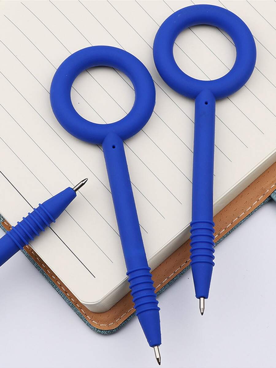 1pc Neutral Pen/signing Pen, Soft Gel, Non-swallowable, Water-based Ink - Blue - View 1