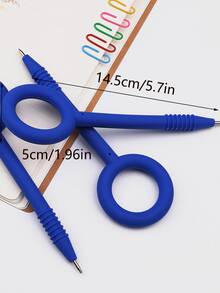 1pc Neutral Pen/signing Pen, Soft Gel, Non-swallowable, Water-based Ink - Blue - View 7