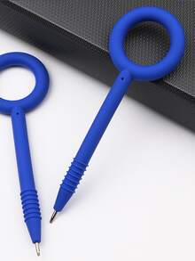 1pc Neutral Pen/signing Pen, Soft Gel, Non-swallowable, Water-based Ink - Blue - View 5