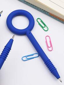 1pc Neutral Pen/signing Pen, Soft Gel, Non-swallowable, Water-based Ink - Blue - View 6