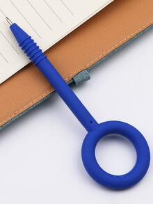 1pc Neutral Pen/signing Pen, Soft Gel, Non-swallowable, Water-based Ink - Blue - View 2