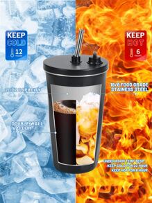 Pandance 1 件 20 盎司不锈钢金属杯，带盖和吸管，可重复使用真空隔热旅行杯，防漏户外汽车咖啡杯水瓶