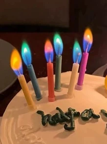 5pcs Colored Flame Magic Candles For Birthday Party Cake Decoration,