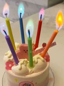 5pcs Colored Flame Magic Candles For Birthday Party Cake Decoration,