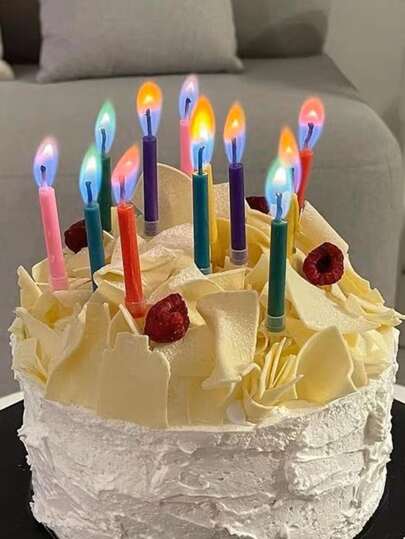 5 支彩色火焰魔法蜡烛，适用于生日派对蛋糕装饰，