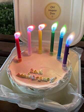 5pcs Colored Flame Magic Candles For Birthday Party Cake Decoration,