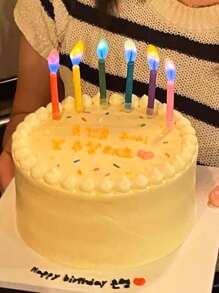 5pcs Colored Flame Magic Candles For Birthday Party Cake Decoration,