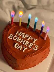 5pcs Colored Flame Magic Candles For Birthday Party Cake Decoration,