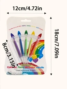 5pcs Colored Flame Magic Candles For Birthday Party Cake Decoration,