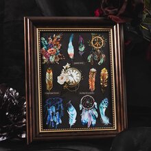 羽毛主題復古藝術風格手帳貼紙,1套/40張