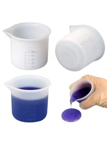 3入組矽膠製滴管生產及 Diy 材料模具,50ml刻度量杯 - 白色 - 查看 6