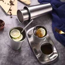 A Set Of Silver Stainless Steel Drinking Cup, Available In Multiple Capacities, Suitable For Hot Or Cold Beverages, Perfect For Tea, Coffee, Milk Tea Or Water, Ideal For Household, Restaurant, Company Or School Cafeteria