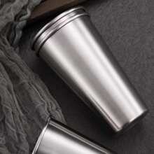 A Set Of Silver Stainless Steel Drinking Cup, Available In Multiple Capacities, Suitable For Hot Or Cold Beverages, Perfect For Tea, Coffee, Milk Tea Or Water, Ideal For Household, Restaurant, Company Or School Cafeteria