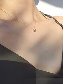 1入組小的金色球項鍊女士們首飾類適合女士S925純銀精細的首飾類禮品適合女孩日常裝飾