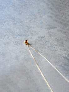 1入組小的金色球項鍊女士們首飾類適合女士S925純銀精細的首飾類禮品適合女孩日常裝飾