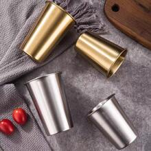 Gold Stainless Steel Single Layer Drinking Cup, Available In Multiple Capacities, Suitable For Cold/Hot Beverages, Can Be Used As Tea Cup, Coffee Cup, Milk Tea Cup Or Water Cup, Applicable For Home, Restaurant Or Cafeteria