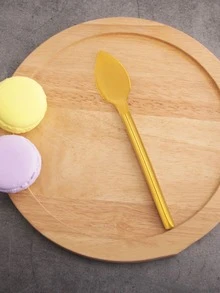 Stainless Steel Gold 3pcs Cheese Butter Knife Set With Fork, Ideal For Butter, Cheese, Desserts, Cakes - Gold - View 3