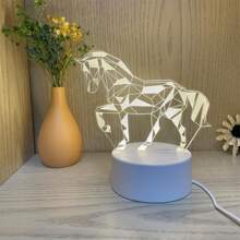 白馬桌夜燈(單溫暖燈光) - 白色 - 查看 1