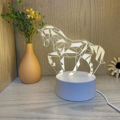 白馬桌夜燈(單溫暖燈光)
