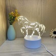 白馬桌夜燈(單溫暖燈光) - 白色 - 查看 3