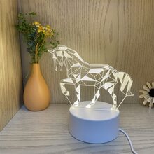 白馬桌夜燈(單溫暖燈光) - 白色 - 查看 5