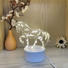 白馬桌夜燈(單溫暖燈光) - 白色 - 查看 4