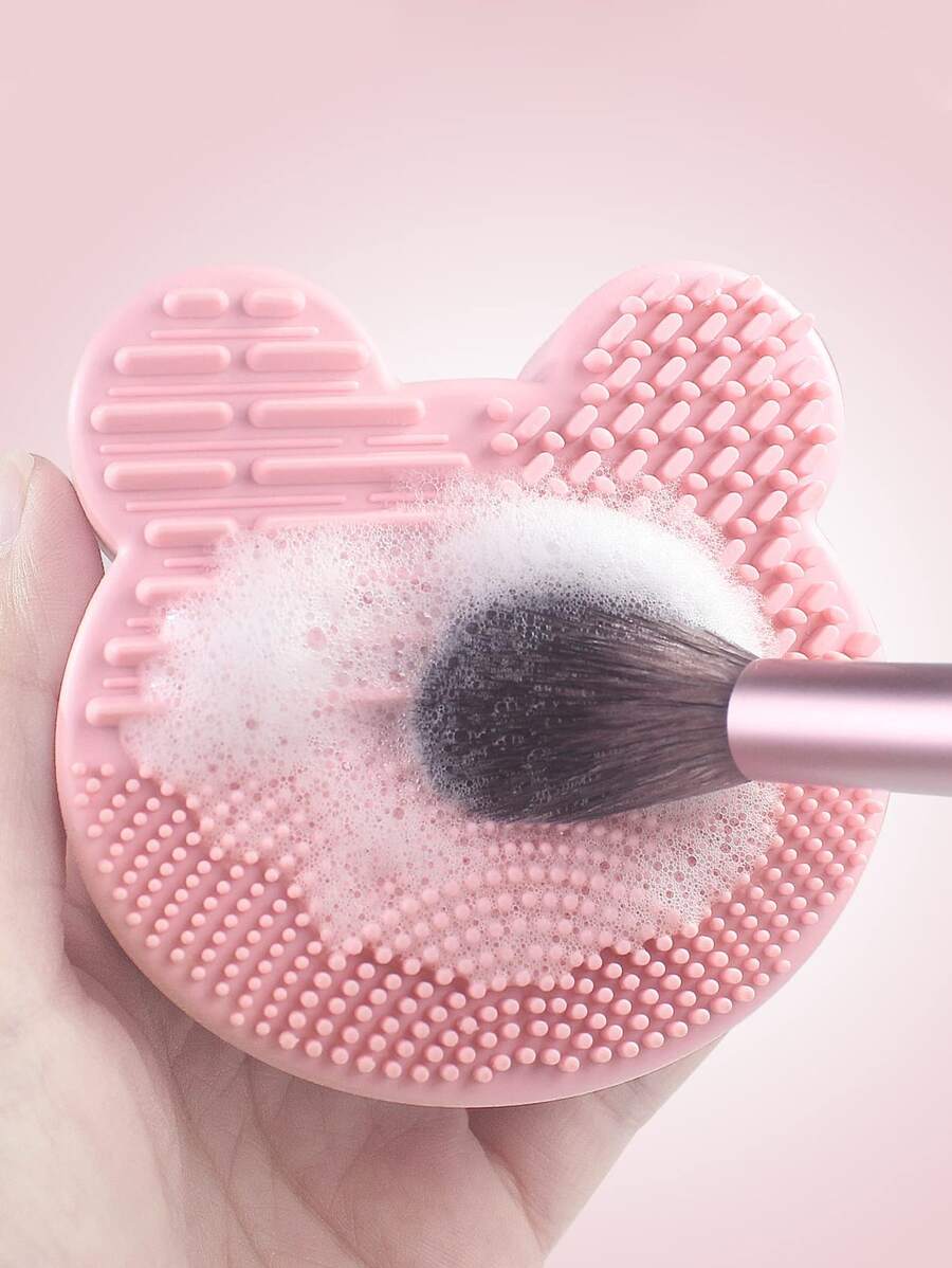 1 makeup brush cleaning pad with cleaning sponge, 2in1 design