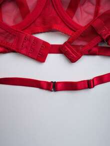 Red Sexy Thin Lingerie Set With G-string - Red - View 9