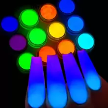 持久夜光颜料 12色套装 丙烯酸发光荧光粉 夜光美甲颜料 荧光粉美甲DIY装饰指甲 - 彩色 - 查看 2