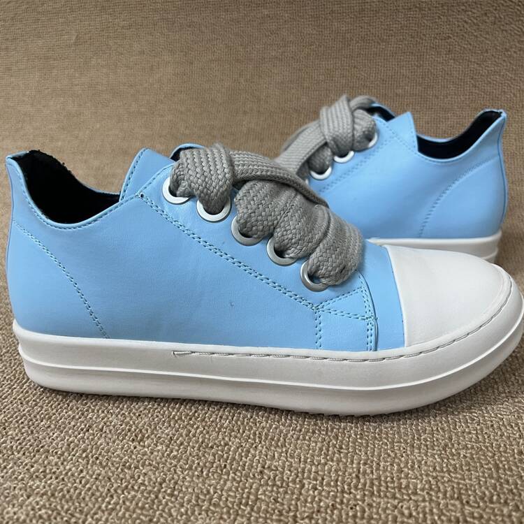 Low-Top Thick Lace-Up Round Toe Casual Athletic Sneakers - Baby Blue - View 7