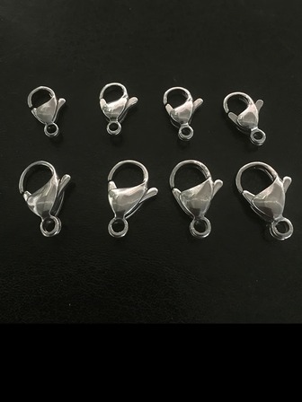 50 piezas/paquete de acero inoxidable Broche de langosta Bisutería para mujeres DIY Pulsera , Pulsera tobillera , Collar