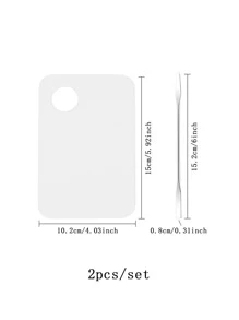 1套/2入組化妝品混合調色板和混合鏟,適用於指甲藝術、塗料、手工藝品 - 白色 - 查看 5