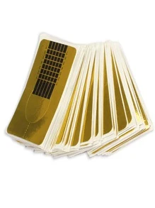 100 Pcs Nail Forms for Acrylic/Polygel Nails, Nail Extension Forms Guide Stickers Nail Paper Forms for DIY Nail Art Tips - Gold - View 6