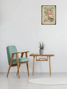 1入組復古金屬玫瑰花鐵製標誌,用於復古鄉村藝術風格的家居客廳裝飾,花園裝飾標誌,尺寸為12*8英寸 - 彩色 - 查看 3