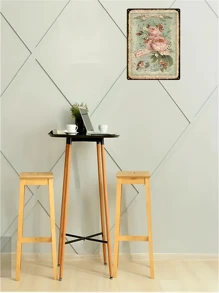 1入組復古金屬玫瑰花鐵製標誌,用於復古鄉村藝術風格的家居客廳裝飾,花園裝飾標誌,尺寸為12*8英寸 - 彩色 - 查看 5