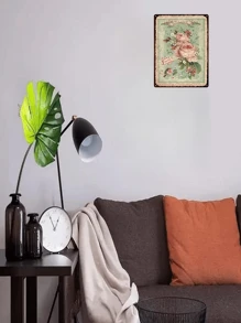 1入組復古金屬玫瑰花鐵製標誌,用於復古鄉村藝術風格的家居客廳裝飾,花園裝飾標誌,尺寸為12*8英寸 - 彩色 - 查看 6