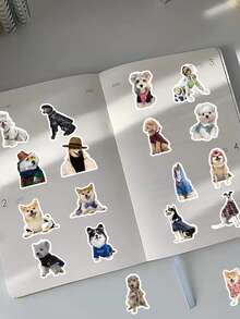 60入組/包狗狗表情貼紙、涂鴉貼紙,適用於裝飾行李、筆、吉他和筆記本,防水 - 彩色 - 查看 8