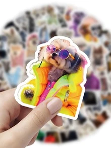 60入組/包狗狗表情貼紙、涂鴉貼紙,適用於裝飾行李、筆、吉他和筆記本,防水 - 彩色 - 查看 2